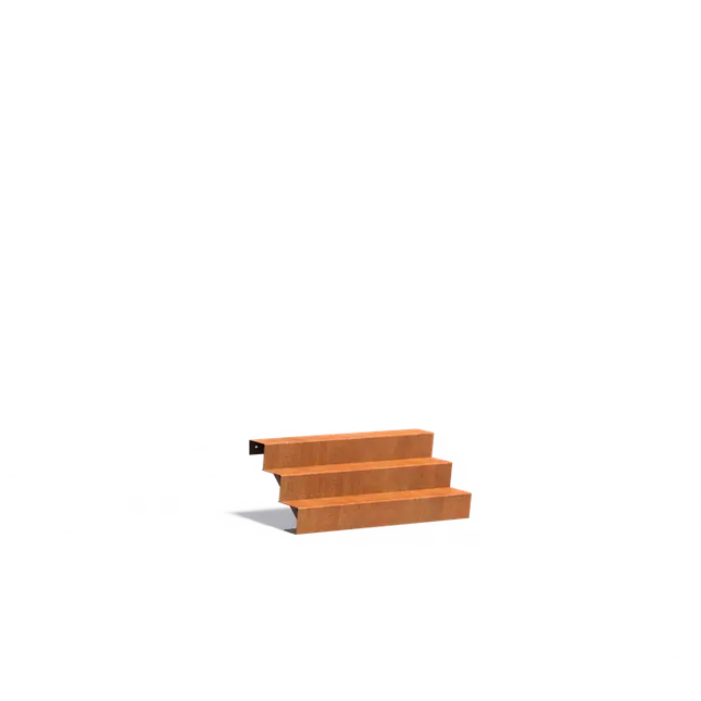 Scala in acciaio Corten 125 x 72 x 51 cm Gradini | Scala da giardino