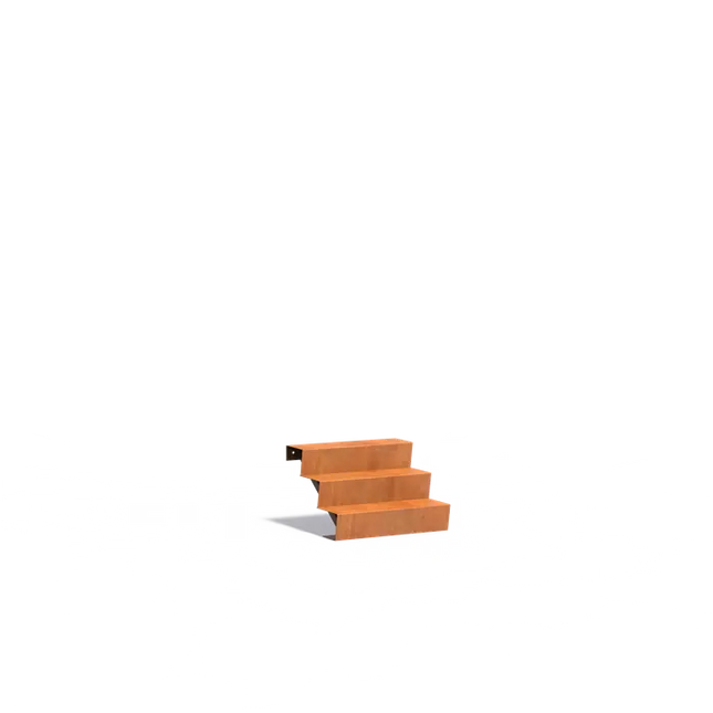 Scala in acciaio Corten 80 x 72 x 51 cm | Scala da giardino