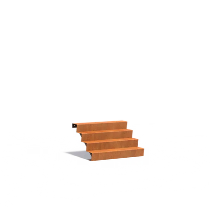 Schody ze stali Corten 125 x 96 x 68 cm | Schody ogrodowe