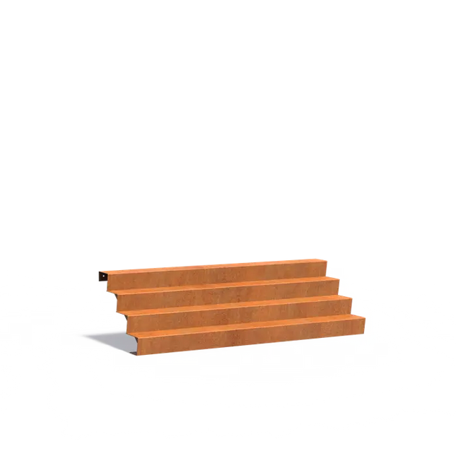 Treppe aus Cortenstahl, 250 x 96 x 68 cm | Gartentreppe