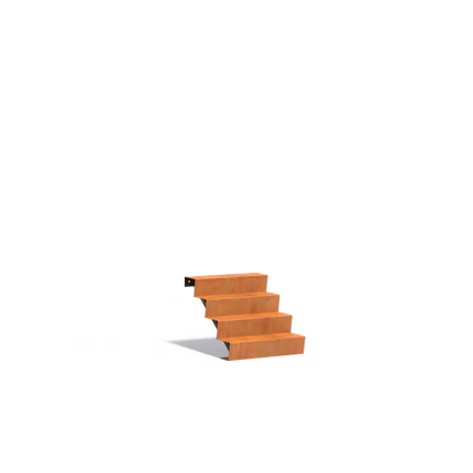 Treppe aus Cortenstahl, 125 x 168 x 119 cm | Gartentreppe