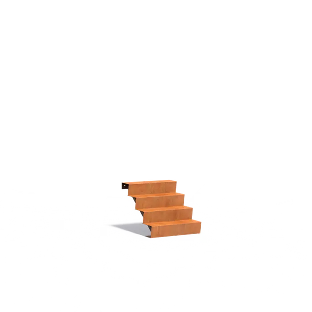 Treppe aus Cortenstahl, 125 x 168 x 119 cm | Gartentreppe