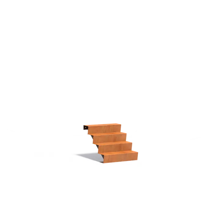 Cortenstaal Trap 80 x 96 x 68 cm Traptreden | Tuintrap