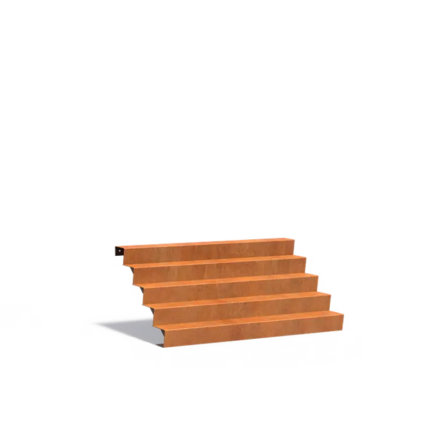 Treppe aus Cortenstahl 200 x 120 x 85 cm | Gartentreppe
