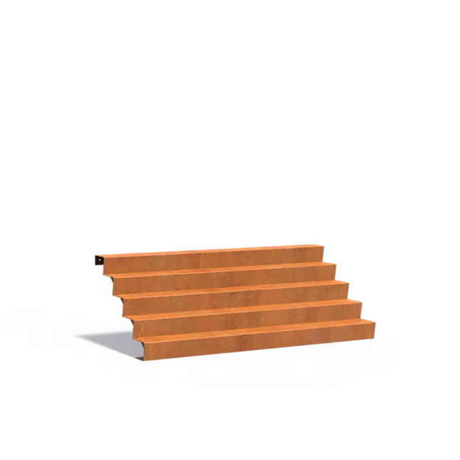 Treppe aus Cortenstahl 250 x 120 x 85 cm | Gartentreppe