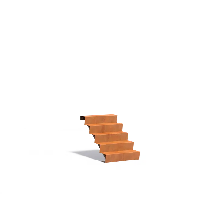 Escaliers en acier Corten 125 x 168 x 119 cm | Escaliers de jardin