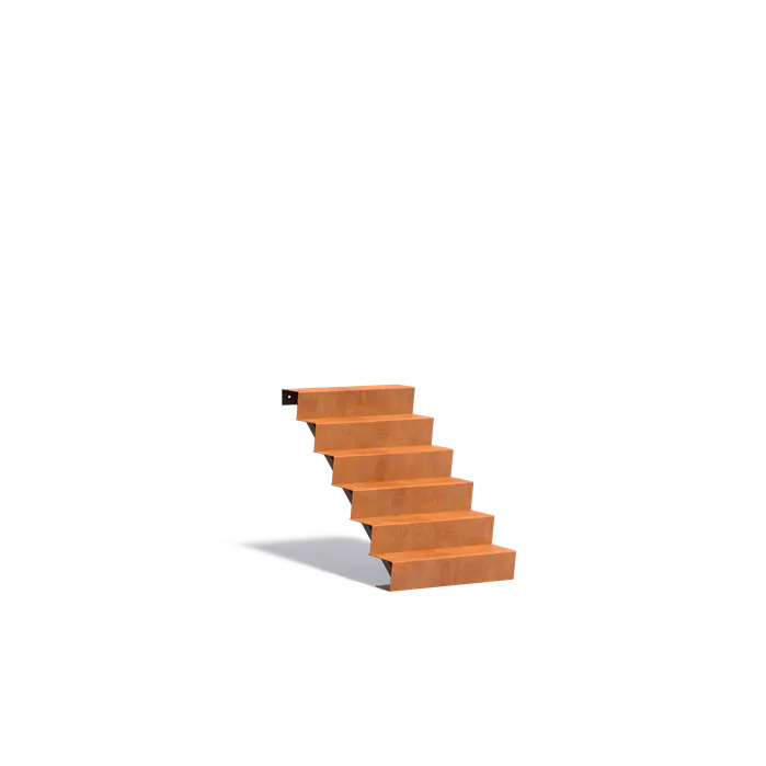 Escaliers en acier Corten 125 x 168 x 119 cm | Escaliers de jardin