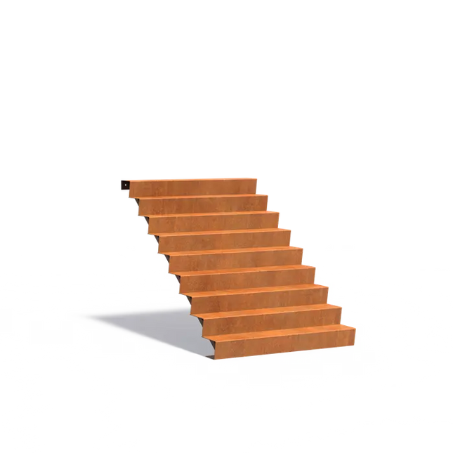 Treppe aus Cortenstahl 150 x 216 x 153 cm | Gartentreppe