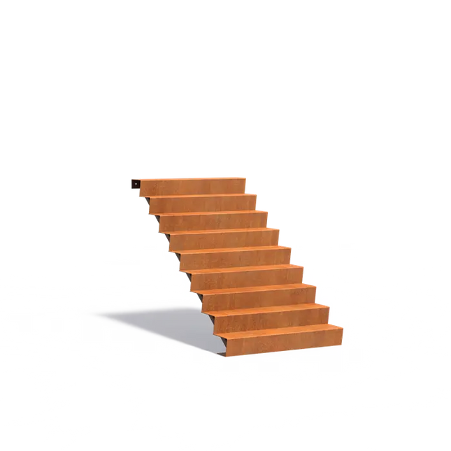 Treppe aus Cortenstahl 125 x 216 x 153 cm | Gartentreppe