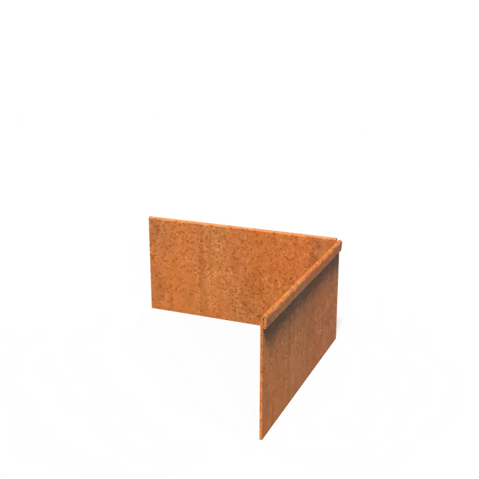 Corten Steel Border Edge Corner with Flattened Top Edge 300 x 3 x 150 mm - Inner Bend