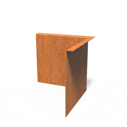 Cortenstaal Borderrand Hoek met gezette bovenrand 300 x 2 x 290 mm - Binnenbocht