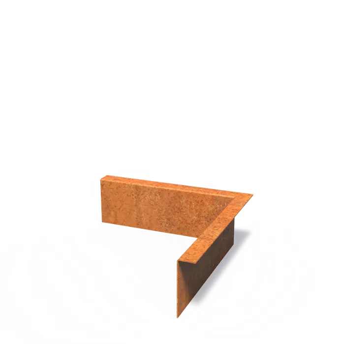 Corten Steel Border Edge Corner with folded top edge 300 x 2 x 100 mm - Inner bend