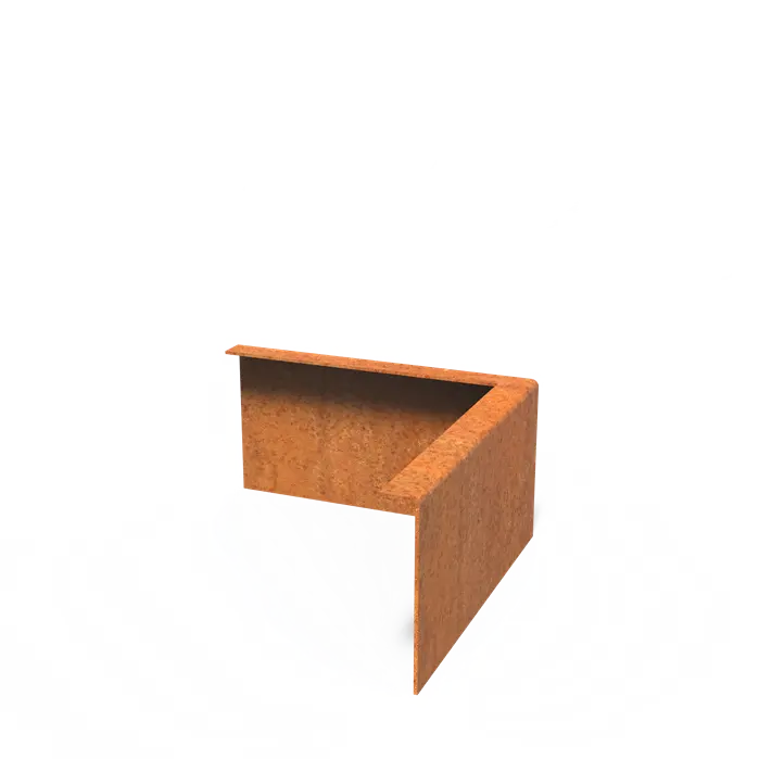 Corten Steel Border Edge Corner with folded top edge 300 x 2 x 150 mm - Outer bend