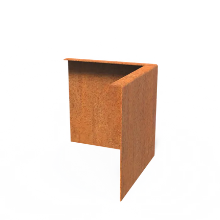 Cortenstaal Borderrand Hoek met gezette bovenrand 300 x 2 x 290 mm - Buitenbocht