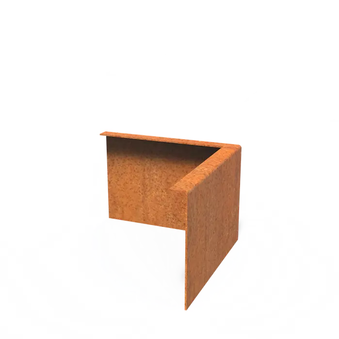 Corten Steel Border Edge Corner with folded top edge 300 x 3 x 200 mm - Outer bend