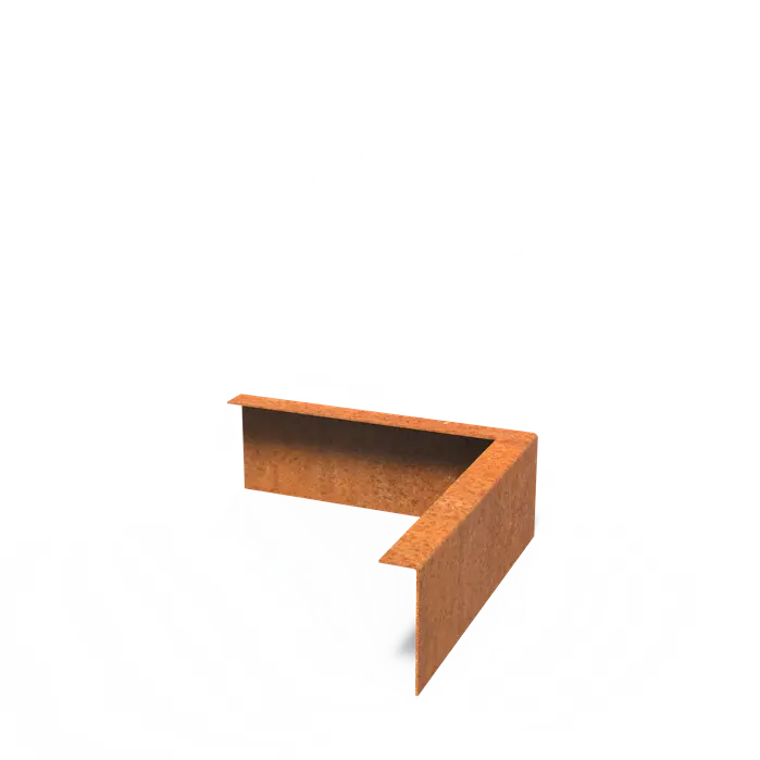 Corten Steel Border Edge Corner with folded top edge 300 x 2 x 100 mm - Outer bend