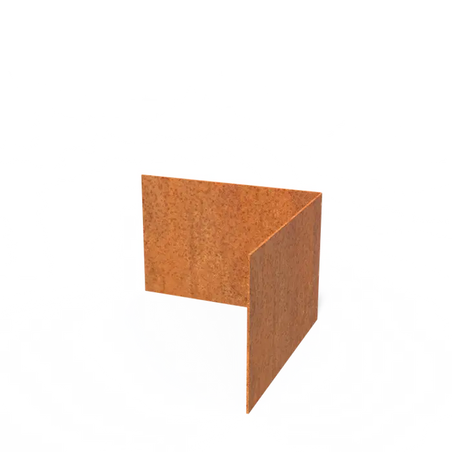 Cortenstaal Borderrand Hoek met rechte bovenrand 300 x 3 x 200 mm - Binnenbocht