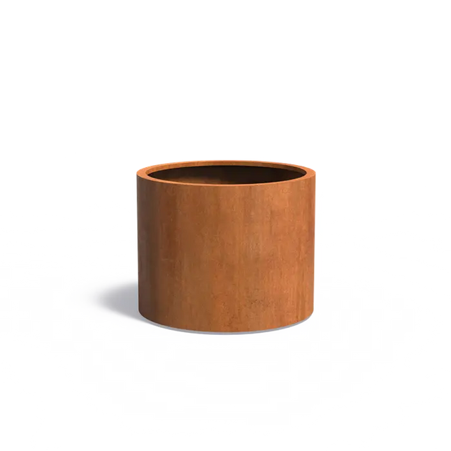 Jardinera redondo de acero Corten de 100 x 80 cm
