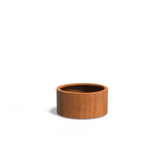 Jardinera redondo de acero Corten de 80 x 40 cm