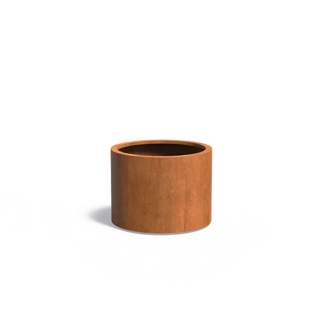 Jardinera redondo de acero Corten de 80 x 60 cm
