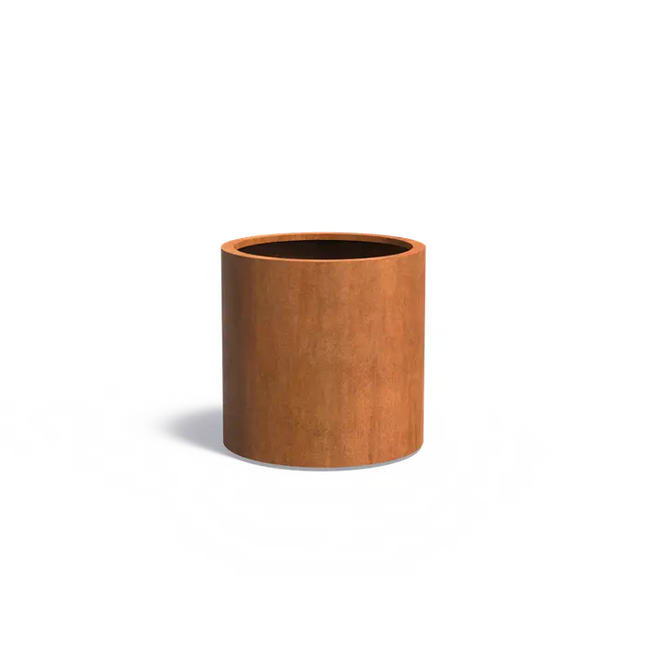 Jardinera redondo de acero Corten de 80 x 80 cm