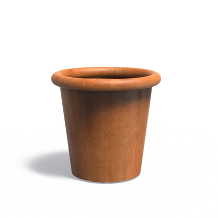 Jardinière ronde en acier Corten 100 x 95 cm - Avec bordure