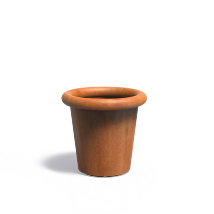 Jardinière ronde en acier Corten 80 x 75 cm - Avec bordure