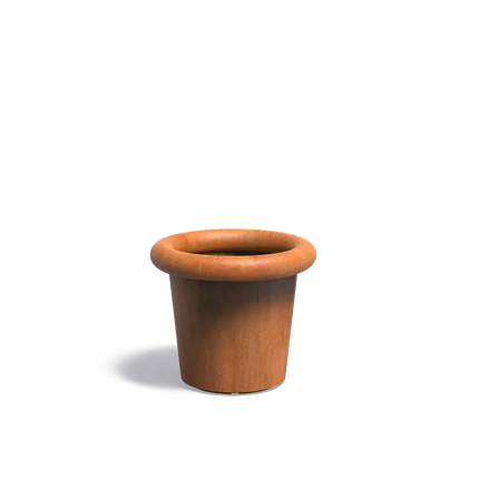 Jardinière ronde en acier Corten 70 x 60 cm - Avec bordure