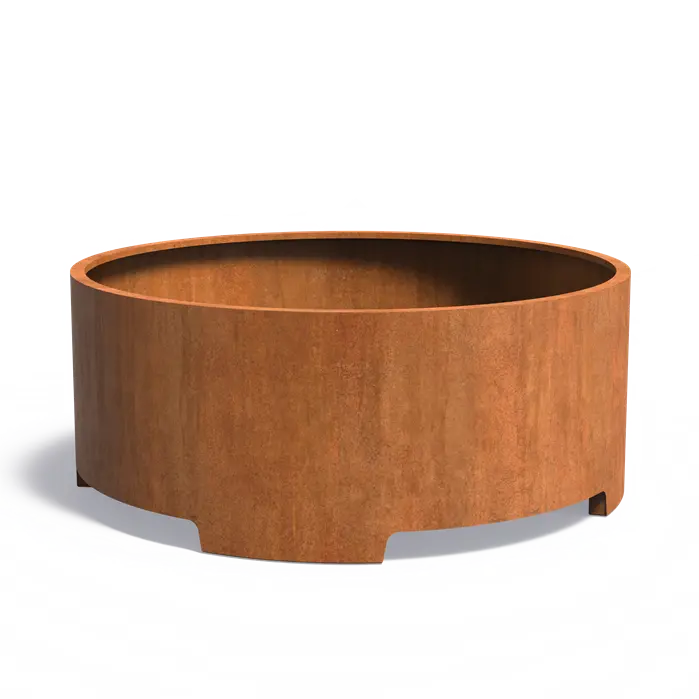 Cortenstaal Plantenbak Rond op Poten 200 x 80 cm