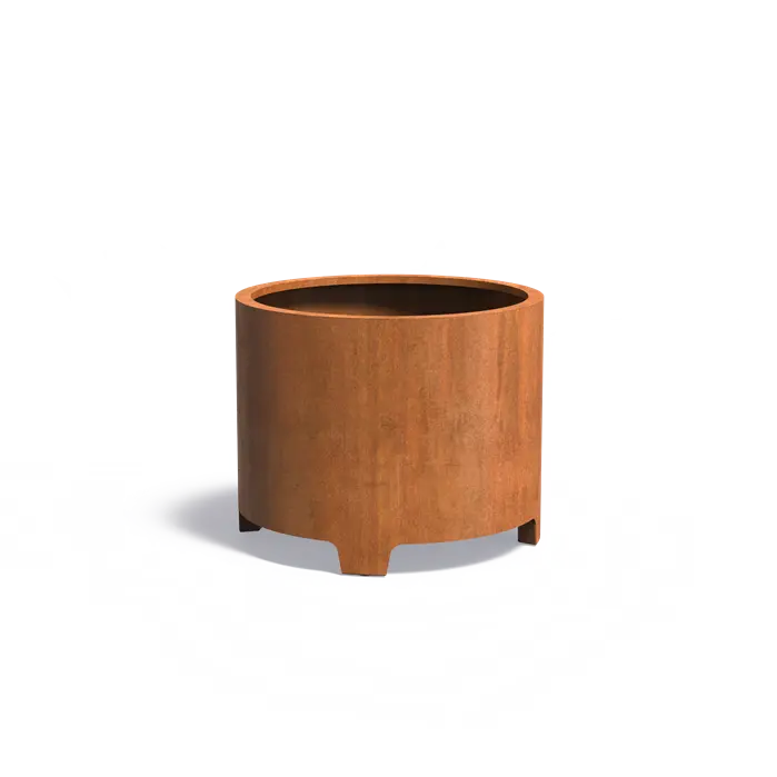Cortenstaal Plantenbak Rond op Poten 100 x 80 cm