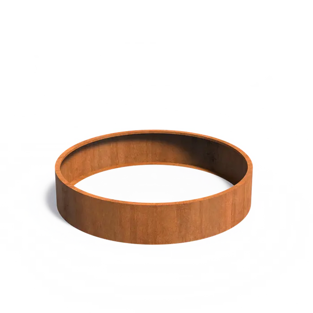 Jardinera redondo de acero Corten de 200 x 40 cm - Sin base
