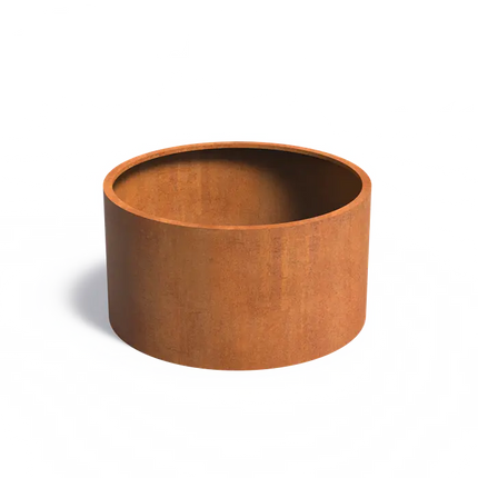 Jardinière ronde en acier Corten 200 x 80 cm - Sans socle