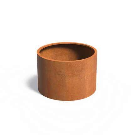 Pot de fleurs rond en acier Corten 120 x 80 cm - Sans socle