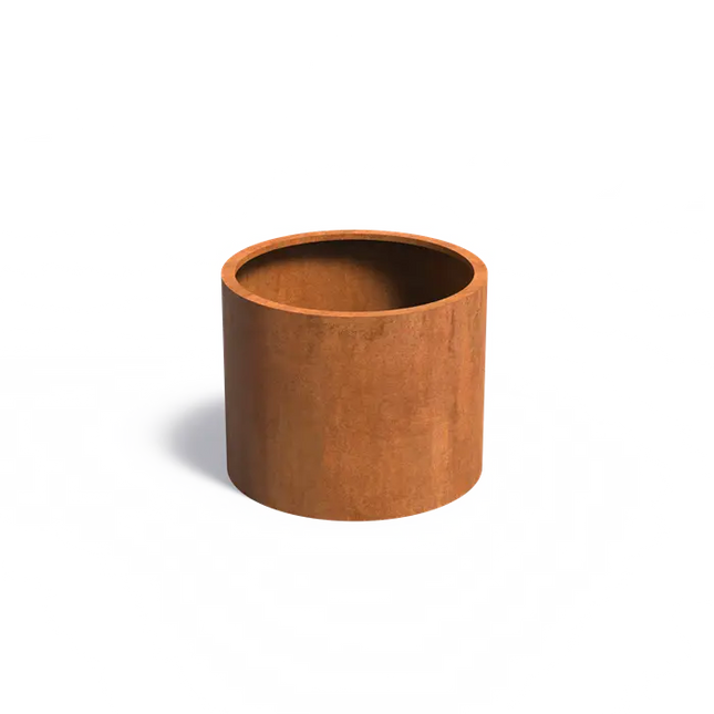 Jardinera redondo de acero Corten de 100 x 80 cm - Sin base