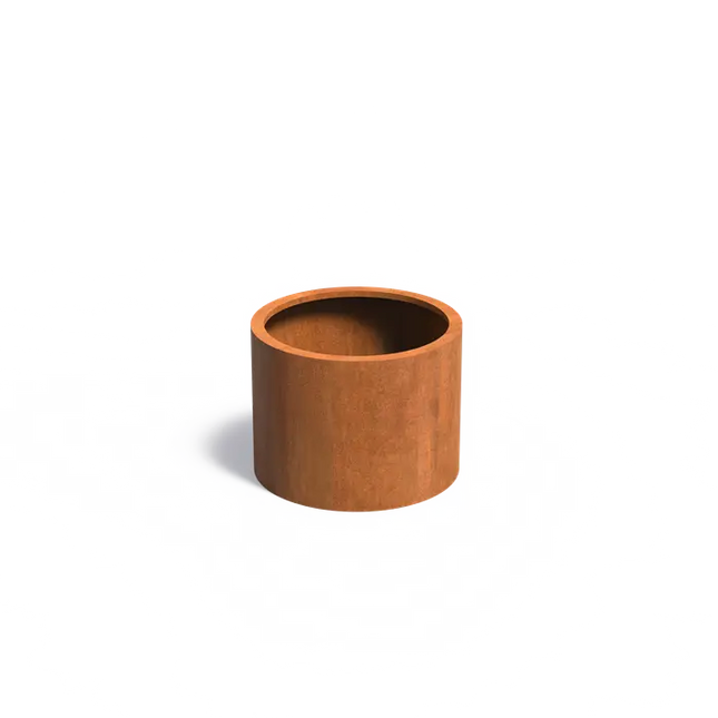 Jardinera redondo de acero Corten de 80 x 60 cm - Sin base