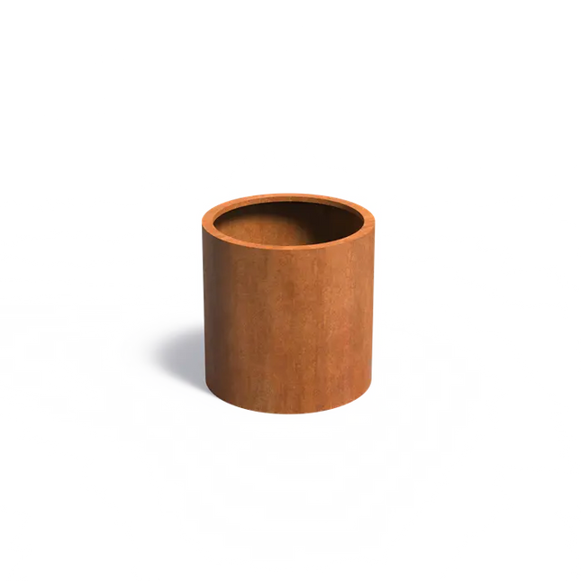 Jardinera redondo de acero Corten de 80 x 80 cm - Sin base