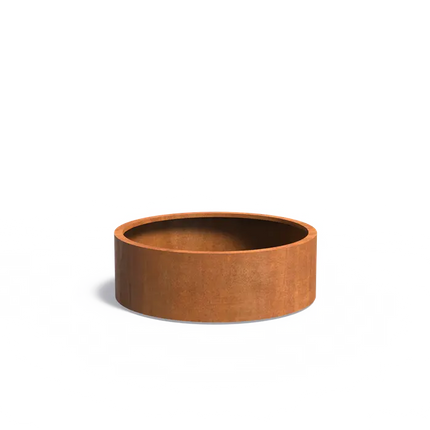 Cortenstaal Plantenbak Rond Op Wielen Ø120 x 40 cm