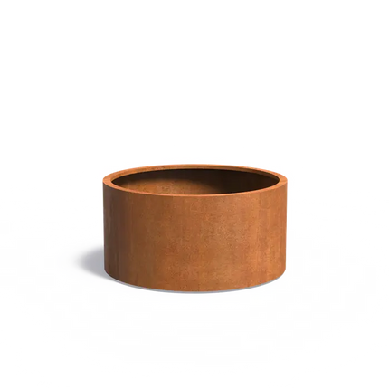 Cortenstaal Plantenbak Rond Op Wielen Ø120 x 60 cm