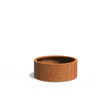 Cortenstaal Plantenbak Rond Op Wielen Ø100 x 40 cm