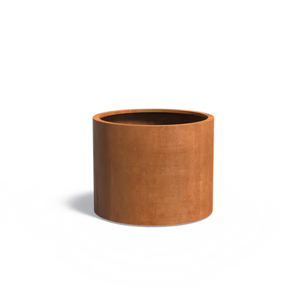 Cortenstaal Plantenbak Rond Op Wielen Ø100 x 80 cm
