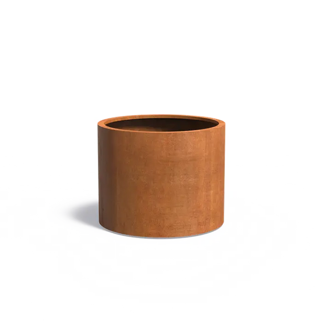 Cortenstaal Plantenbak Rond Op Wielen Ø100 x 80 cm