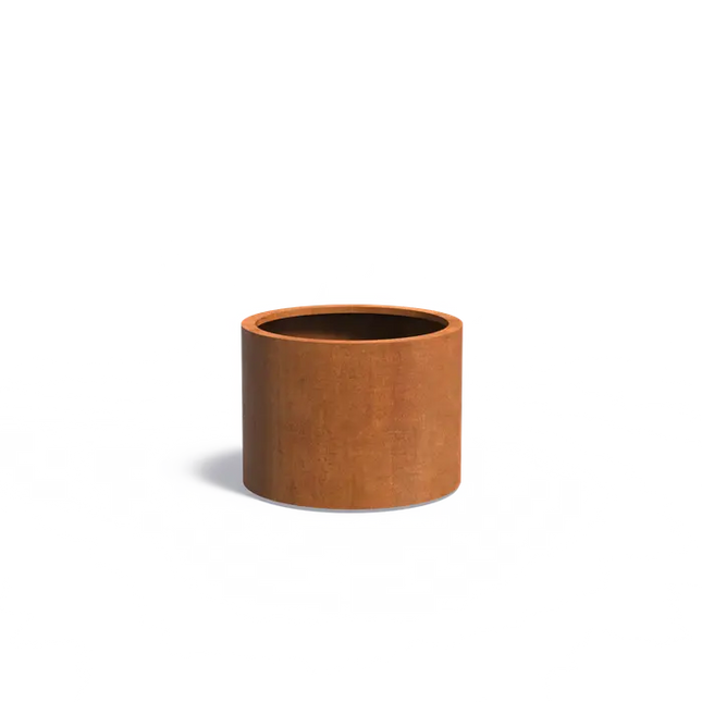 Cortenstaal plantenbak rond 80 x 60 cm - op wielen