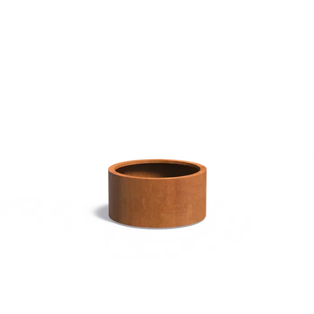 Corten Steel Round Planter on Wheels Ø80 x 40 cm