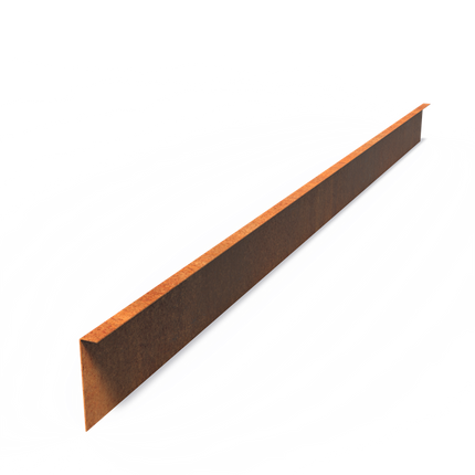 Corten Steel Border Edging - 230 x 15 cm - 5 Pieces - Folded Top Edge - 2 mm thick