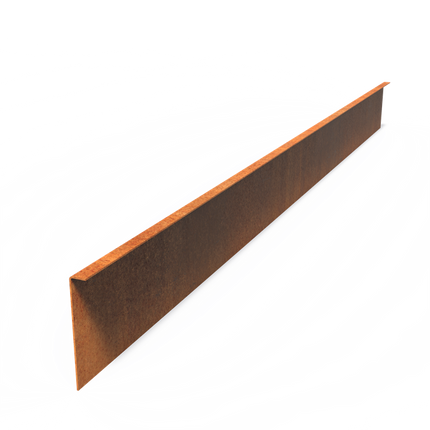 Corten Steel Border Edging - 230 x 20 cm - 5 Pieces - Folded Top Edge - 3 mm thick