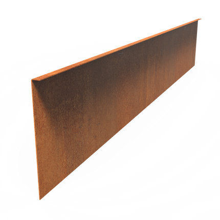 Corten Steel Border Edging - 230 x 39 cm - 5 Pieces - Folded Top Edge - 3 mm thick
