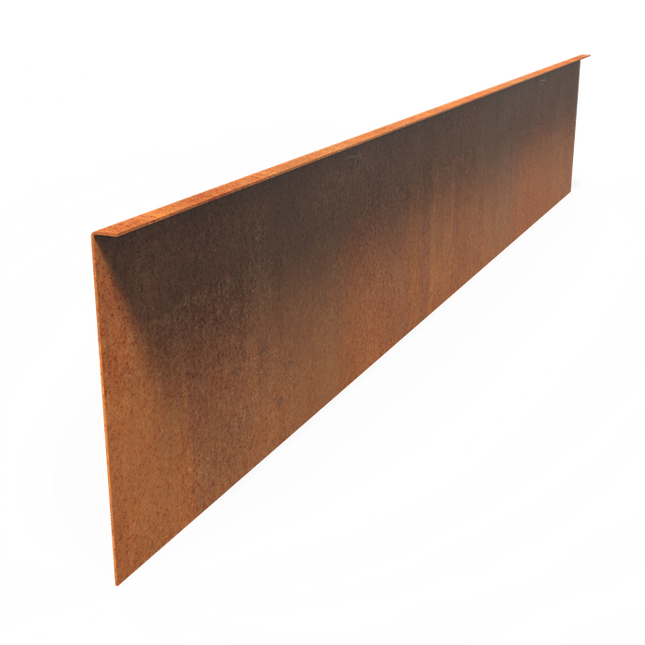 Cortenstaal Borderrand - 230 x 39 cm - 5 Stuks - Gezette Bovenrand - 3 mm dik