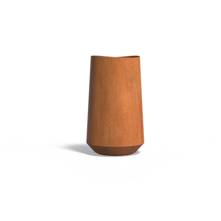 Jardinière ronde en acier Corten 60 x 100 cm - Avec socle