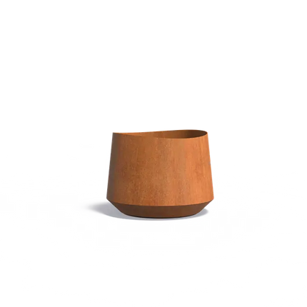 Pot de fleurs rond en acier Corten 80 x 60 cm - Avec socle