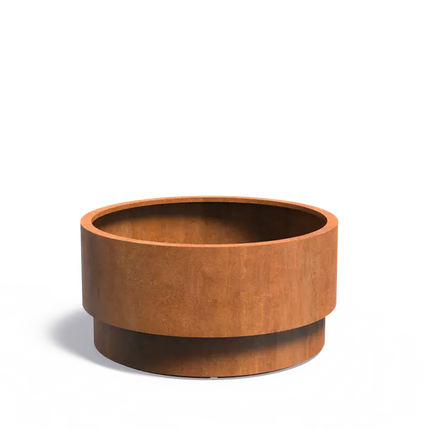 Jardinière ronde en acier Corten 120 x 60 cm